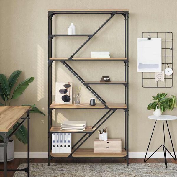 vidaXL Bookshelf Artisan Oak 91 x 36 x 176 cm Engineered Wood