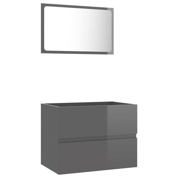 vidaXL 2 Piece Bathroom Furniture Set Grey Engineered Wood