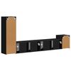 vidaXL TV Cabinet Set Wall-mounted 3 pcs Black Engineered Wood