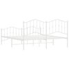vidaXL Metal Bed Frame without Mattress with Footboard&nbsp;White 160x200cm