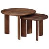vidaXL Nesting Tables 2 pcs Dark Brown Solid Mango Wood