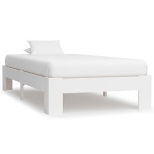 vidaXL Bed Frame without Mattress White Solid Pine Wood 90x200 cm