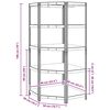 vidaXL Corner Shelf with Shelf Silver 90 x 90 x 198 cm Engineered Wood