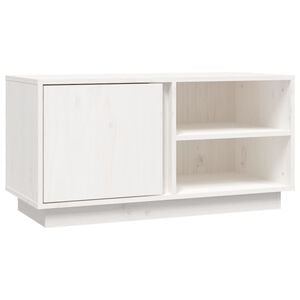 vidaXL TV Cabinet White 80x35x40,5 cm Solid Wood Pine