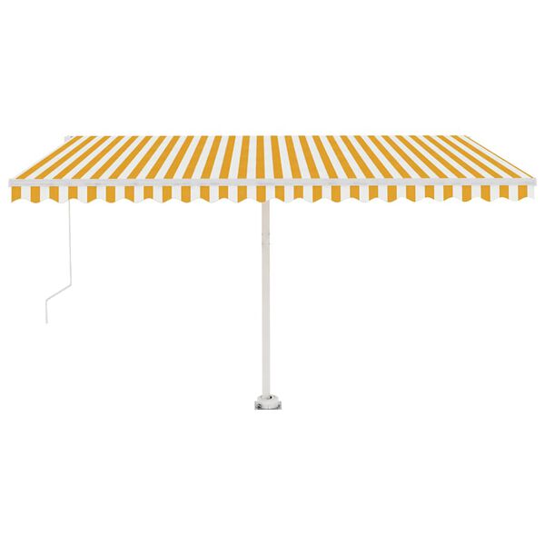 vidaXL Manual Retractable Awning with LED 400x350 cm Yellow and White