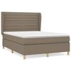 vidaXL Box Spring Bed with Mattress Taupe 140x200 cm Fabric