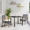 vidaXL Garden Dining Set 3 pcs Black Poly Rattan