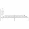 vidaXL Metal Bed Frame without Mattress with Headboard White 200x200cm
