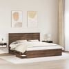 vidaXL Bed Frame with Drawer Brown Oak 200 x 200 cm Engineer Wood