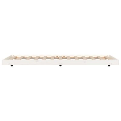 vidaXL Bed Frame White 75x190 cm Small Single Solid Wood Pine