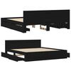 vidaXL Bed Frame with Headboard without Mattress Black 180x200 cm Super King