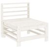 vidaXL Garden Middle Sofas 2 pcs White Solid Wood Pine
