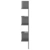 vidaXL Wall Corner Shelf High Gloss Grey 20x20x127.5 cm Engineered Wood