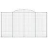 vidaXL Arched Gabion Basket 300x30x160/180 cm Galvanised Iron