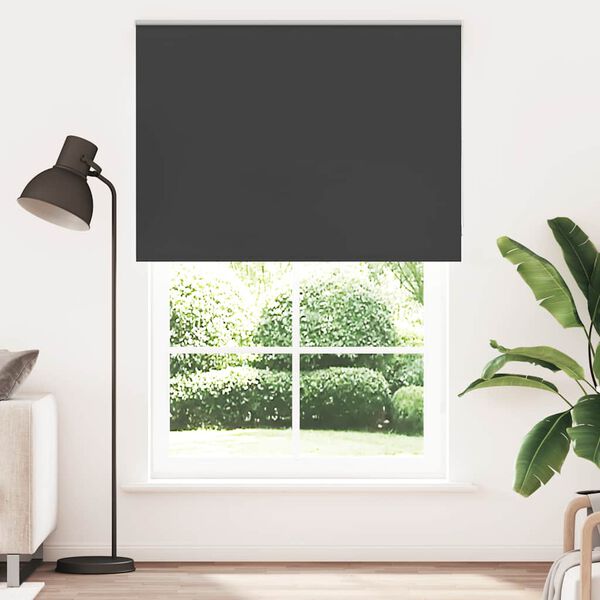 vidaXL Roller Blind Blackout Black 165x210 cm Fabric Width 161.6 cm Polyester