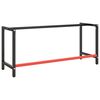 vidaXL Work Bench Frame Matte Black and Matte Red 180x57x79 cm Metal