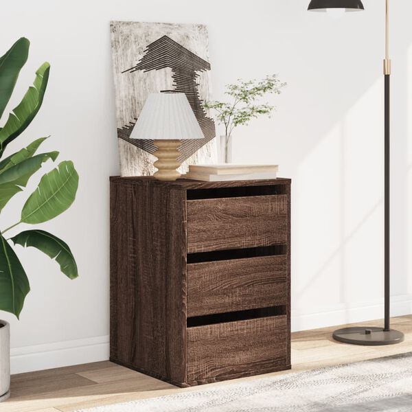 vidaXL Corner Chest of Drawers Brown Oak 40x41x58 cm Engineered Wood