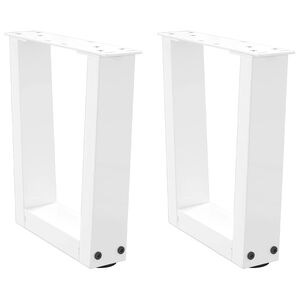 vidaXL Coffee Table Legs V-Shape 2 pcs White 30x(30-31.3) cm Steel