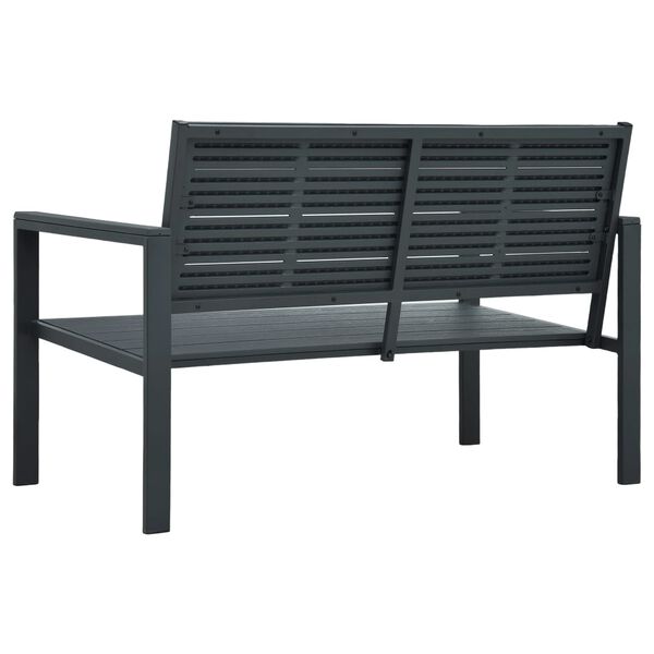 vidaXL Garden Bench 120 cm HDPE Grey Wood Look