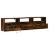 vidaXL TV Wall Cabinet with LED Smoked Oak 180x31x45 cm
