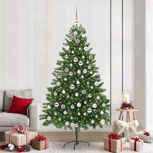 vidaXL Christmas Tree with 300 LEDs with Stand Green 210 cm PE