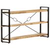 vidaXL 3-Tier Bookcase 140x30x80 cm Solid Mango Wood