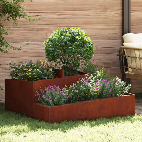 vidaXL Garden Planter Brown 100 x 100 x 50 cm Weathering Steel