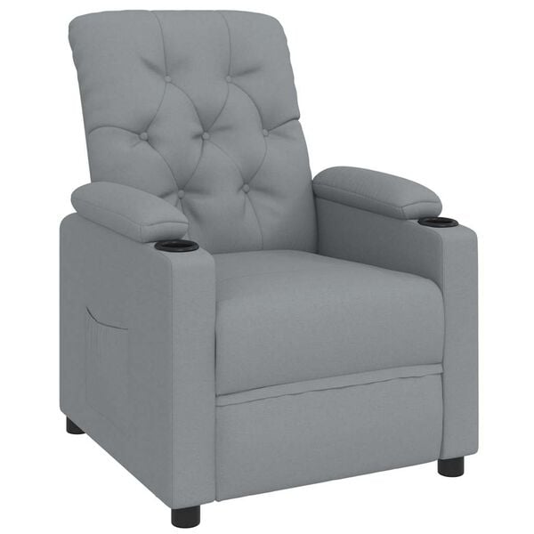 vidaXL Recliner Chair Light Grey Fabric