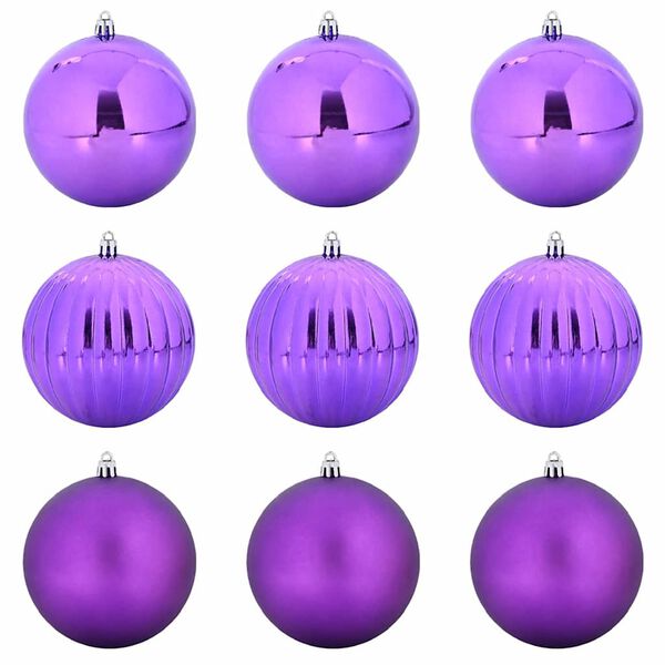 vidaXL Christmas Bauble Set XL 9 pcs Lilac Plastic