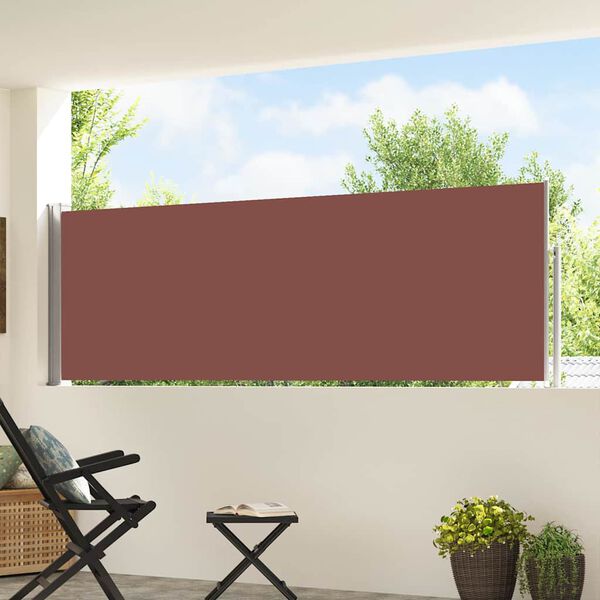 vidaXL Patio Retractable Side Awning 100x500 cm Brown