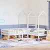 vidaXL Bed and Bench Set with Roof without Mattress White 75x190 cm Small Single