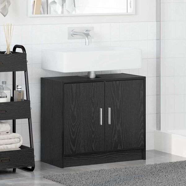 vidaXL Bathroom Cabinet Black Oak 63 x 29 x 55 cm Engineered wood