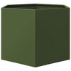 vidaXL Garden Planter Olive Green Hexagon 69x60x45 cm Steel