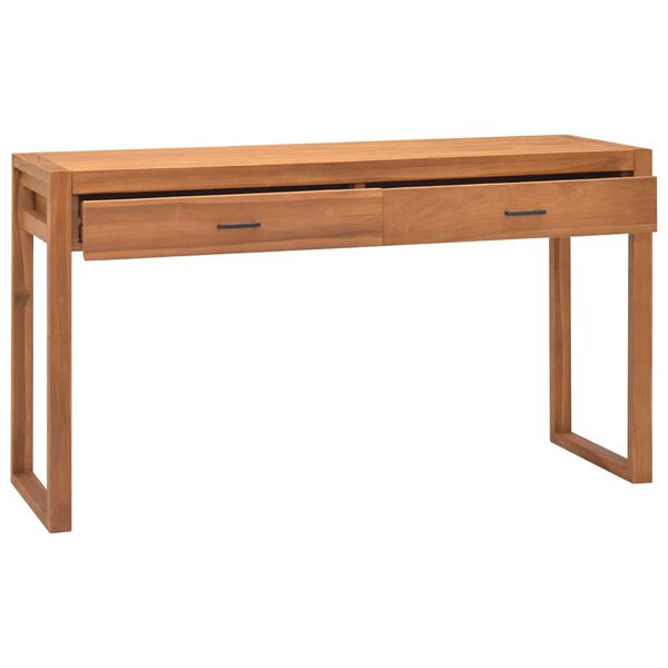 vidaXL Desk with 2 Drawers 140x40x75 cm Teak Wood