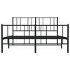 vidaXL Metal Bed Frame without Mattress with Footboard Black 120x200cm