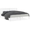vidaXL Metal Bed Frame without Mattress with Headboard White 183x213cm