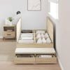 vidaXL Storage Bed Frame with Drawer Sonoma Oak 75 cm Engineered Wood