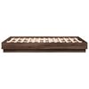 vidaXL Bed Frame with LED without Mattress Brown Oak 140x190 cm