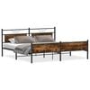 vidaXL Metal Bed Frame without Mattress Smoked Oak 200x200 cm