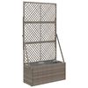 vidaXL Garden Planter with Trellis Grey 70 x 30 x 135 cm Poly Rattan