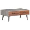 vidaXL Coffee Table Grey 100x60x40 cm Solid Rough Mango Wood