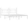vidaXL Metal Bed Frame without Mattress with Headboard White 180x200cm