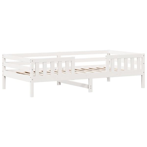 vidaXL Bed Frame White 90x190 cm Single Solid Wood Pine