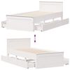 vidaXL Bed Frame without Mattress with Headboard White 75x190 cm Small Single Solid Wood Pine