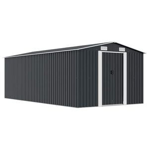 vidaXL Garden Shed 257x489x181 cm Metal Anthracite