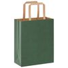 vidaXL Paper Bags 250 pcs with Handles Green 18x8x22 cm