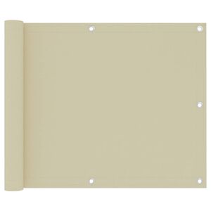 vidaXL Balcony Screen Cream 75x500 cm Oxford Fabric