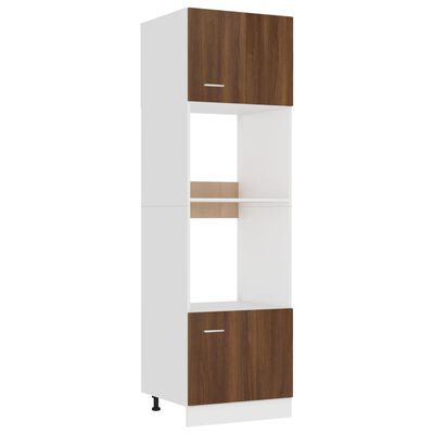 vidaXL Microwave Cabinet Brown Oak 60x57x207 cm Engineered Wood