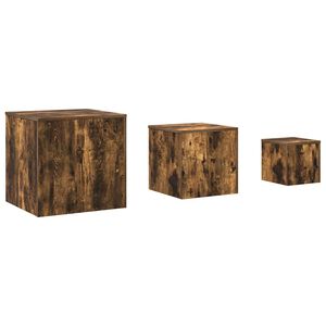 vidaXL Side Tables 3 pcs Smoked Oak Engineered Wood