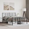vidaXL Metal Bed Frame without Mattress with Footboard Black 140x190cm